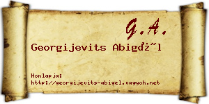 Georgijevits Abigél névjegykártya
